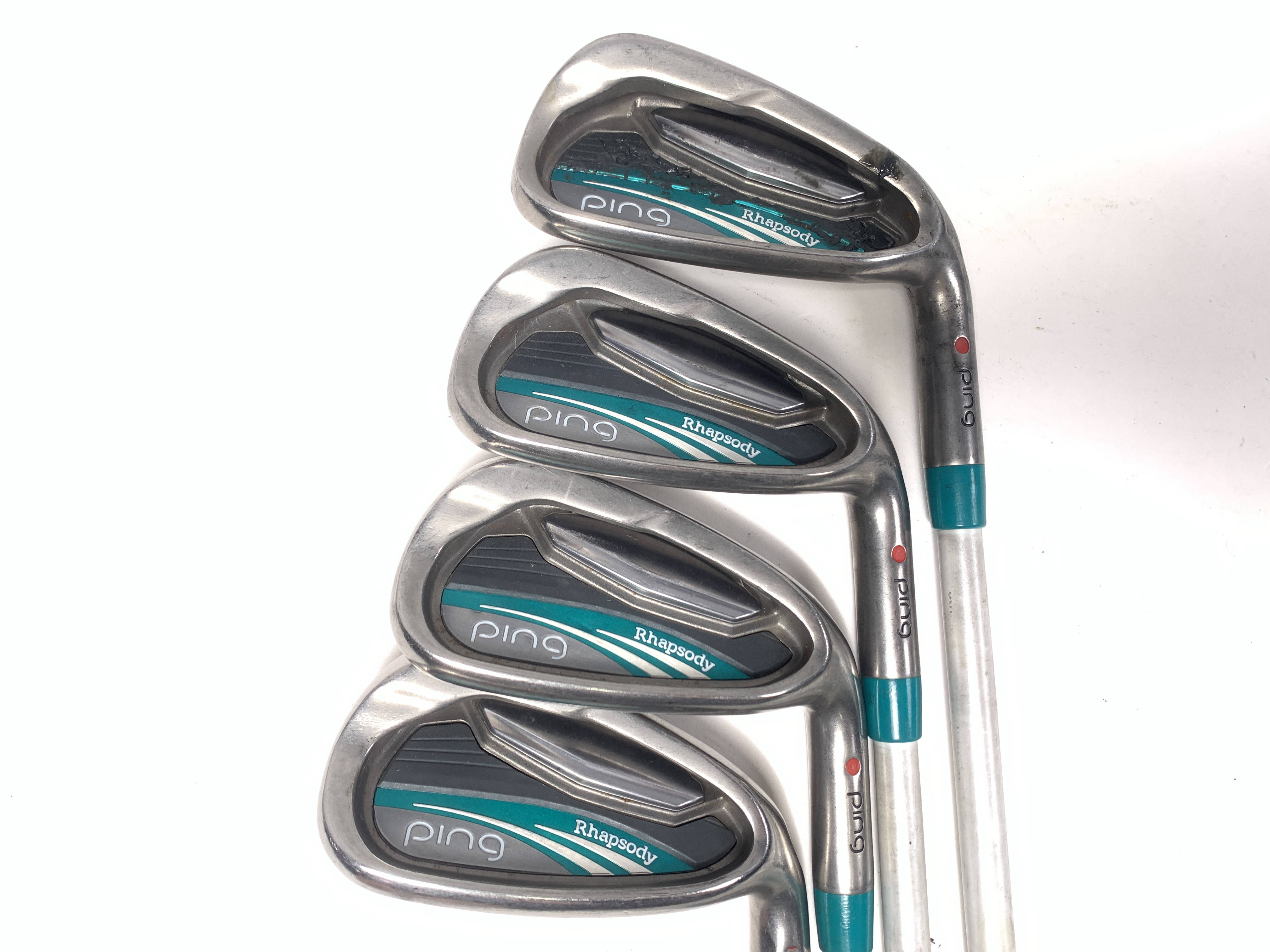 【PING Rhapsodyアイアン5本セット】　7・8・9・W・S Ping Rhapsody 2015 Iron Set 7-PW Red Dot 1* Flat ULT220 Lite