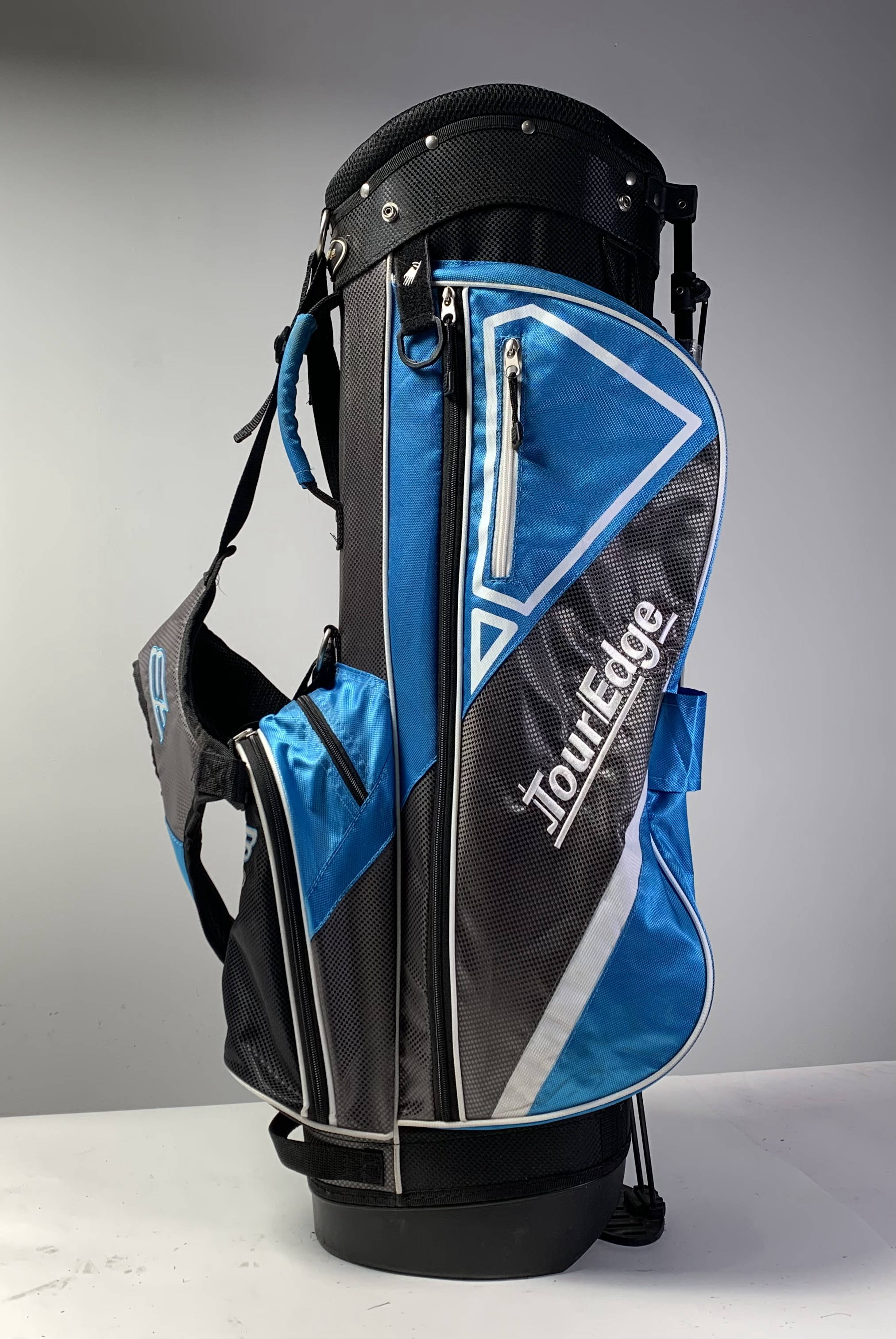 Tour Edge Bazooka 370 Stand Bag Blue Black 7-Way Divide Dual Strap