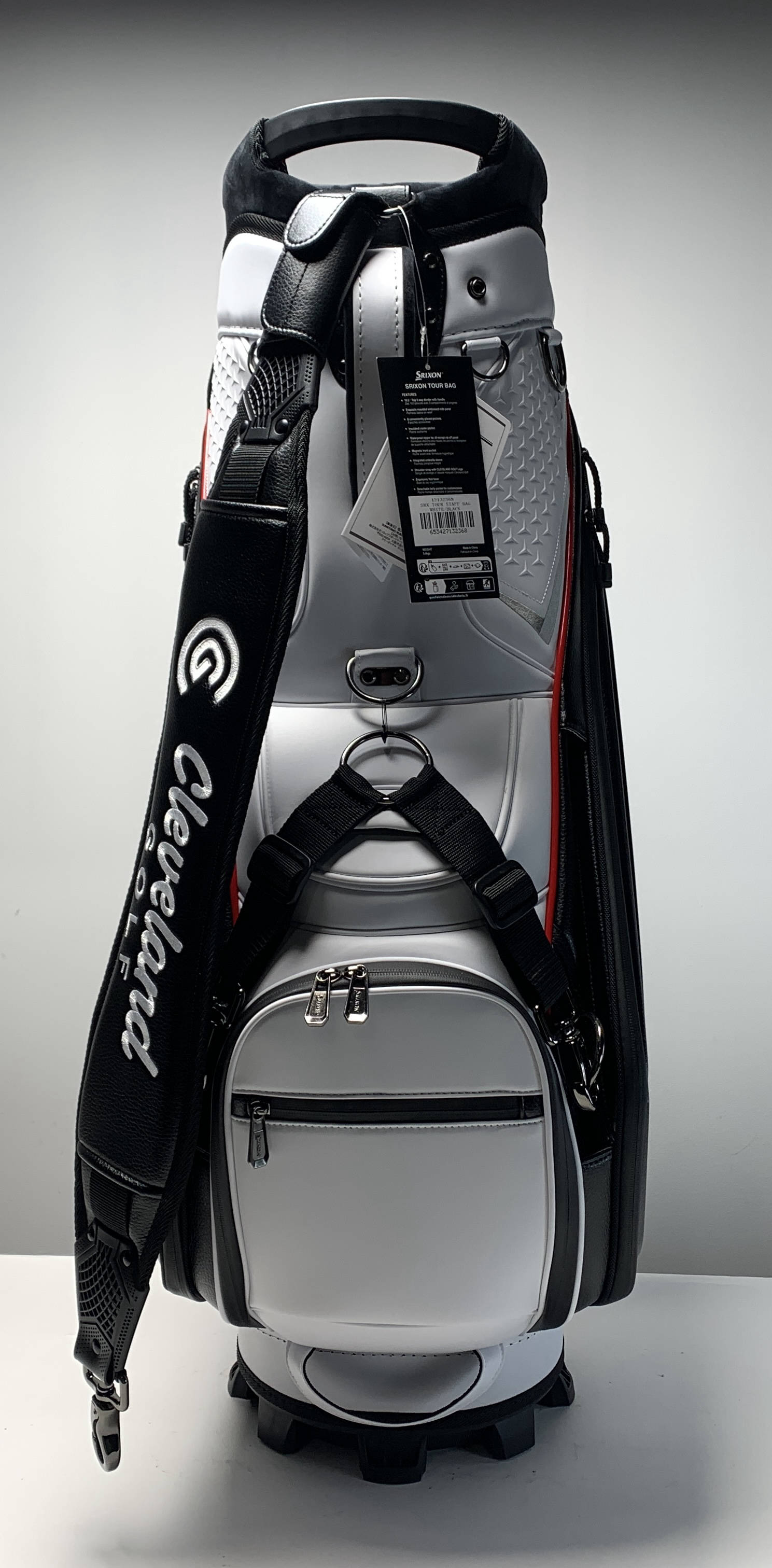 Srixon 2025 Tour Staff Bag Black 5-Way Divide Single Strap Golf