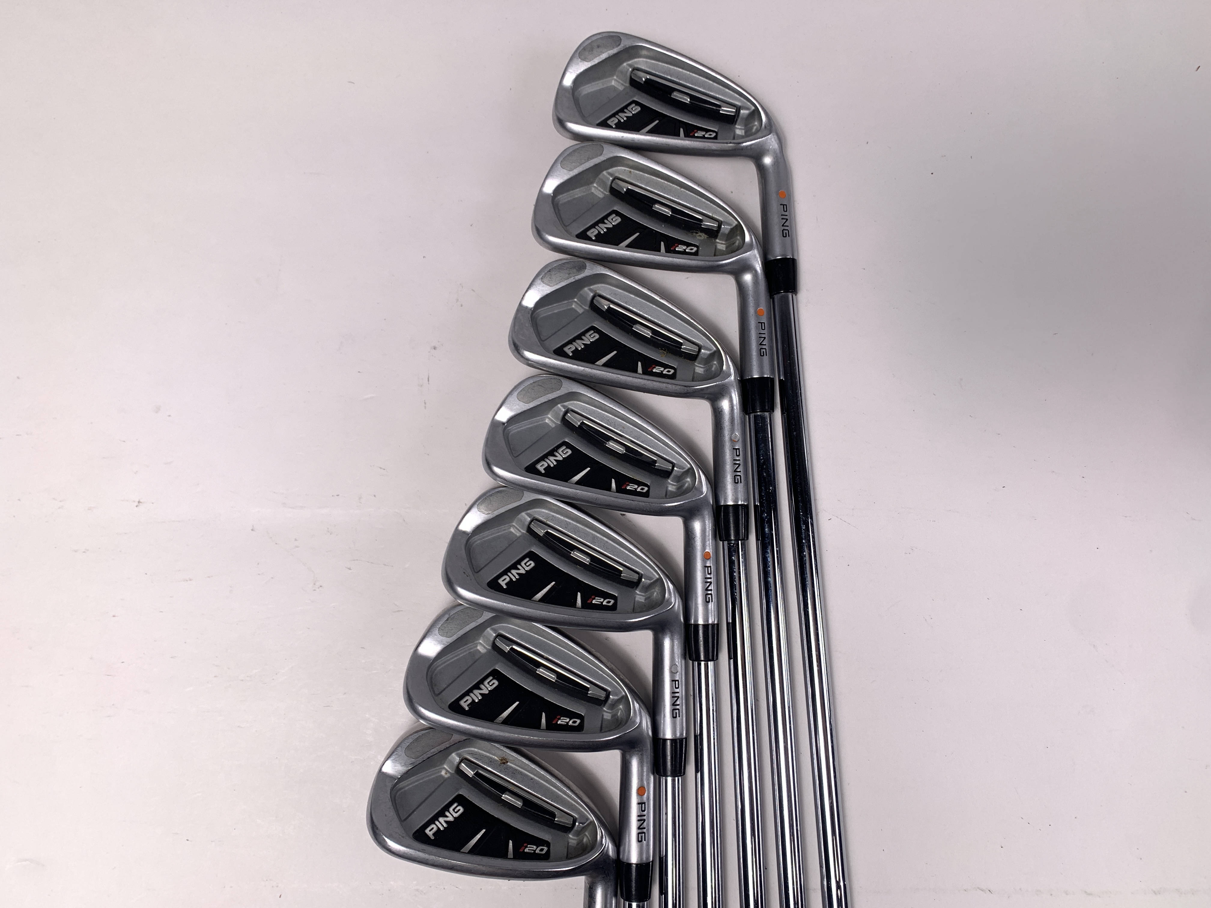 Ping i20 Iron Set 4-PW Orange Dot 2* Flat DG Tour Issue S400 Stiff