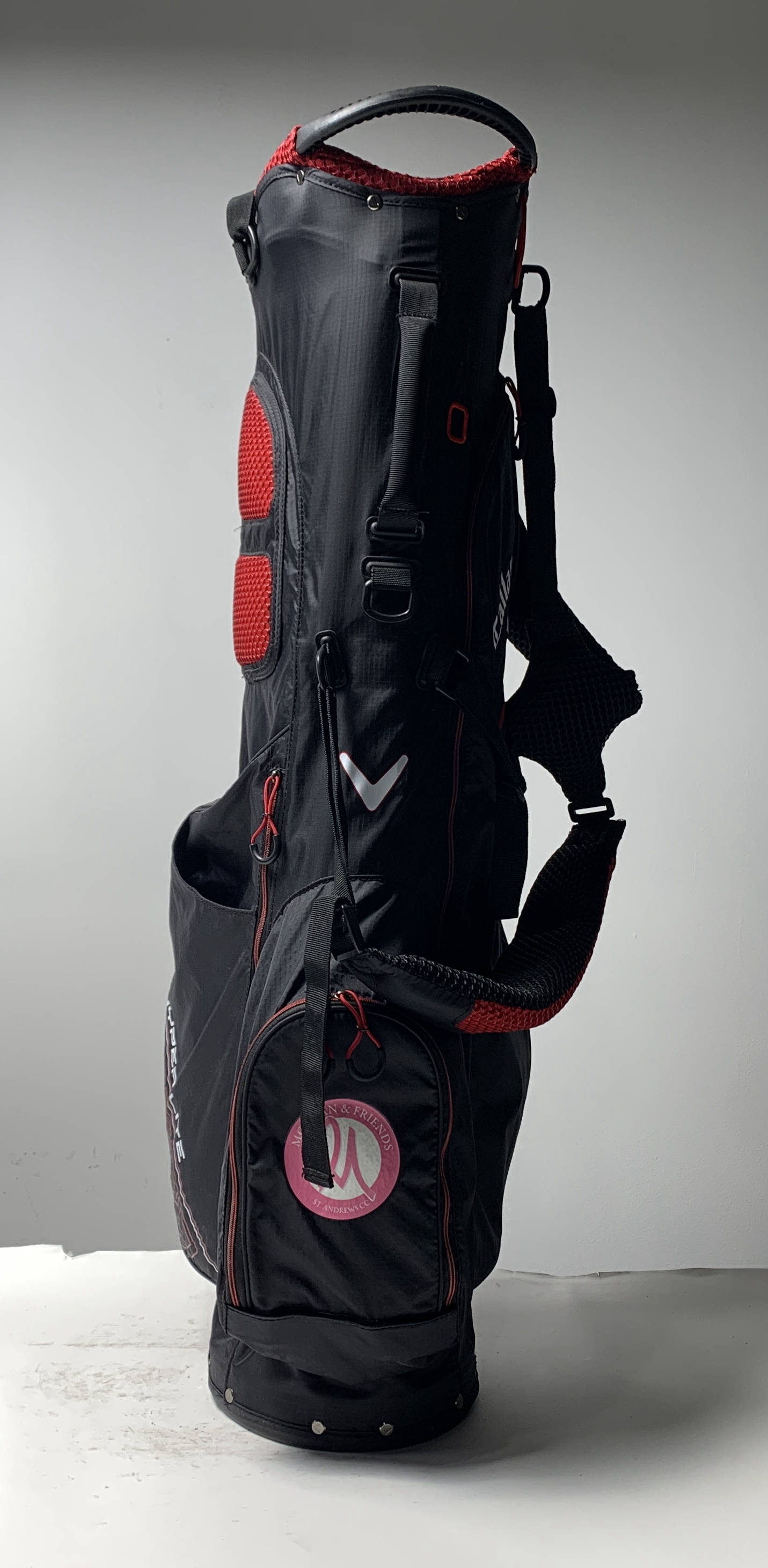 Callaway Hyperlite Zero Stand Bag Black Red 4-Way Divide Dual