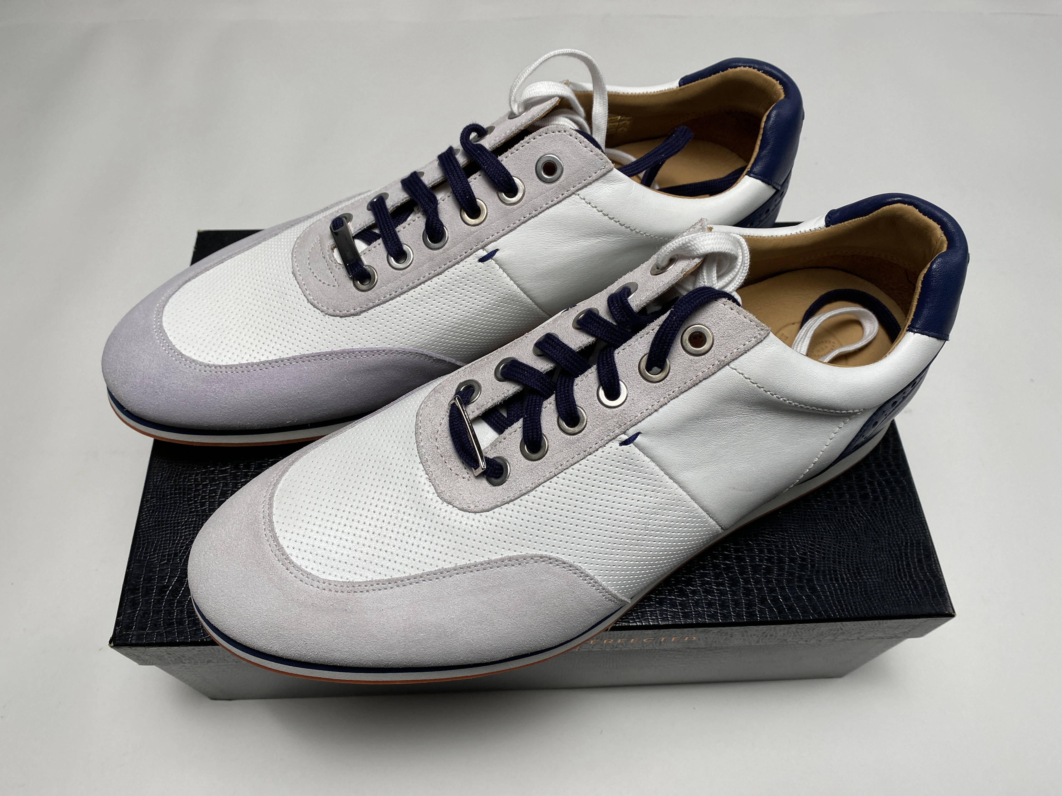 Royal Albatross The Driver White Golf Shoes White Navy Men
