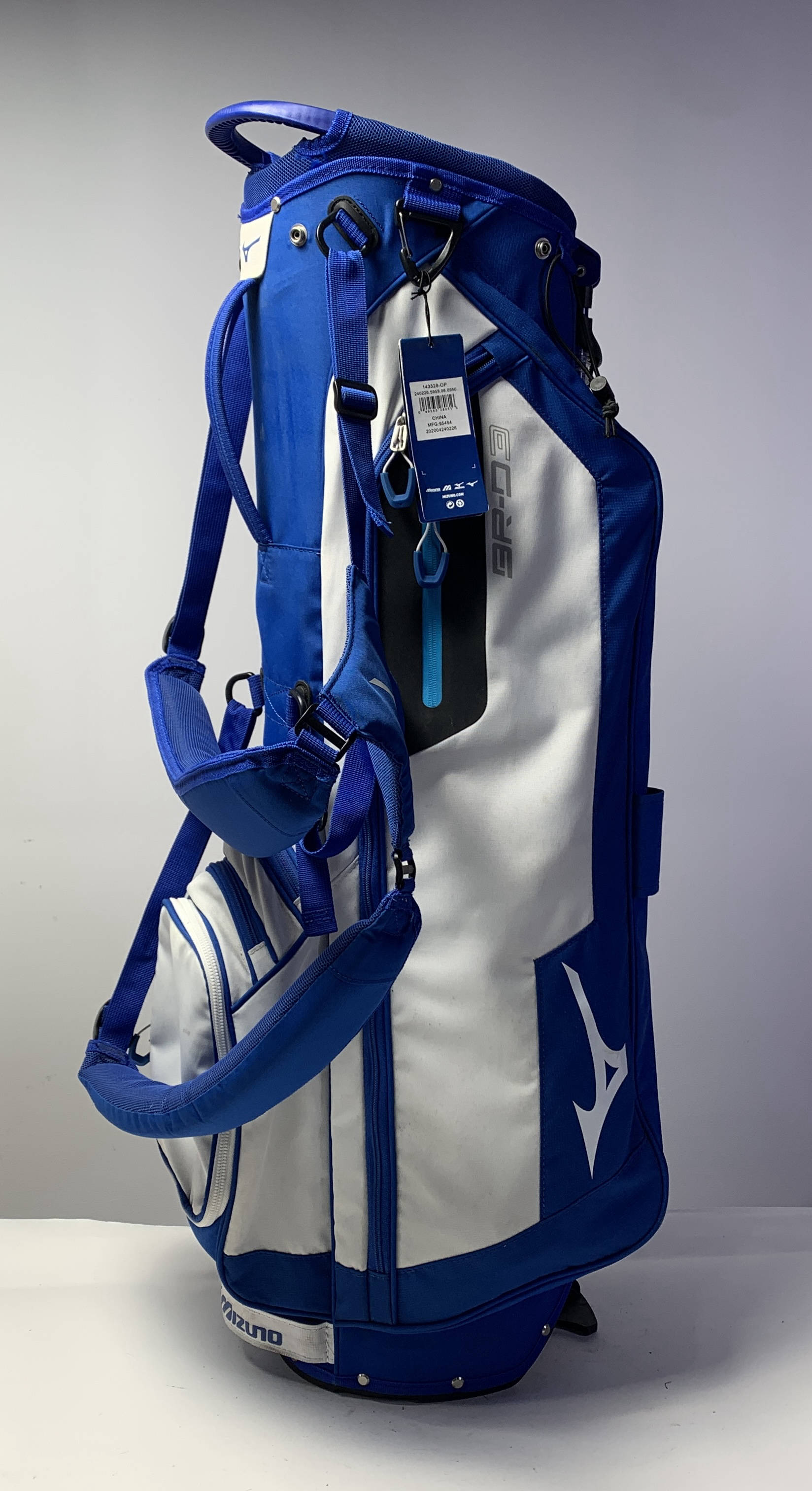 Mizuno BR-D3 Stand Bag Blue/White 4-Way Divide Dual Strap Golf Bag