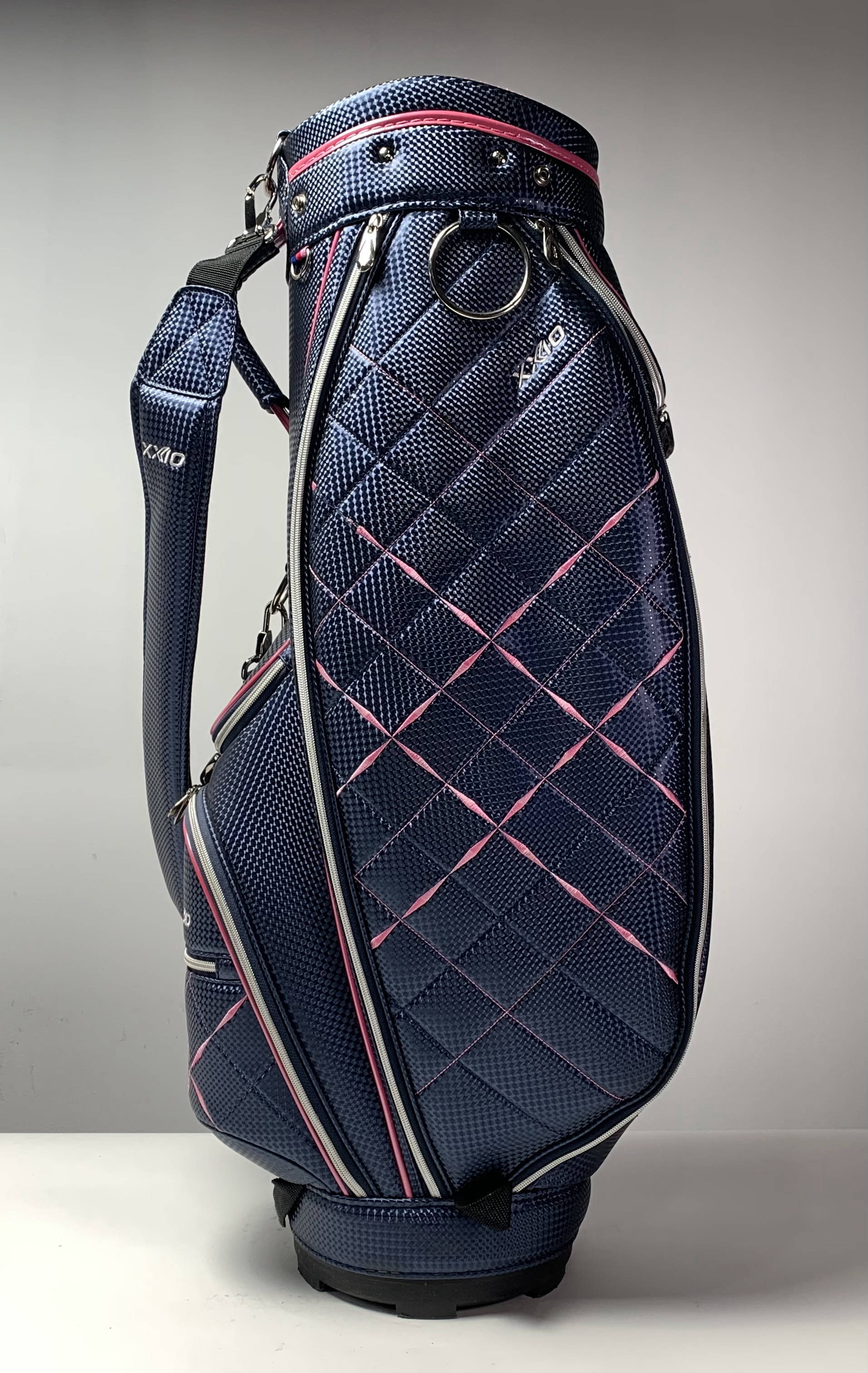 XXIO Ladies Cart Bag Blue Pink 5-Way Divide Single Strap