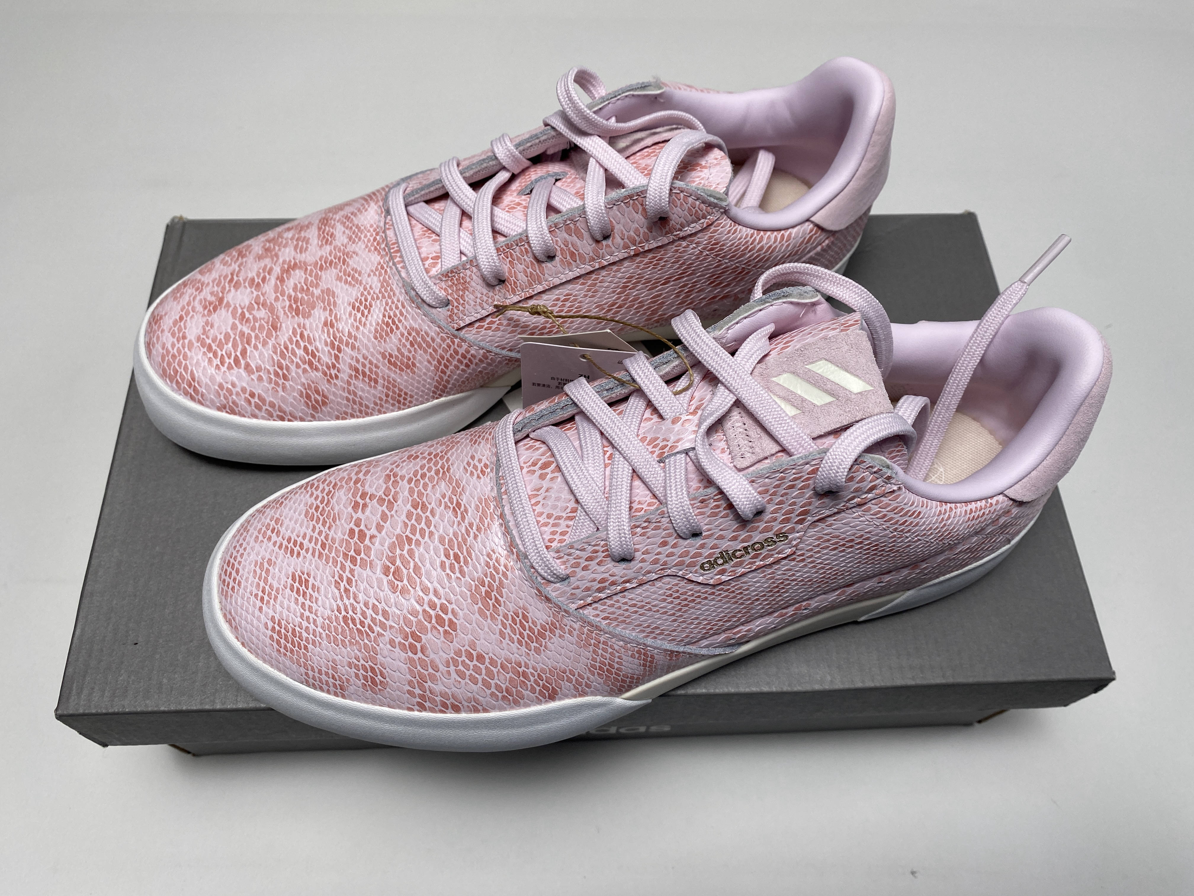 Adidas AdiCross Retro Golf Shoes Pink Snake Women's SZ 8.5 (GV8323
